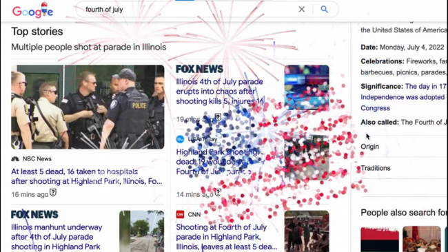 Google'dan Chicago saldırısı haberlerine havai fişekli karşılama